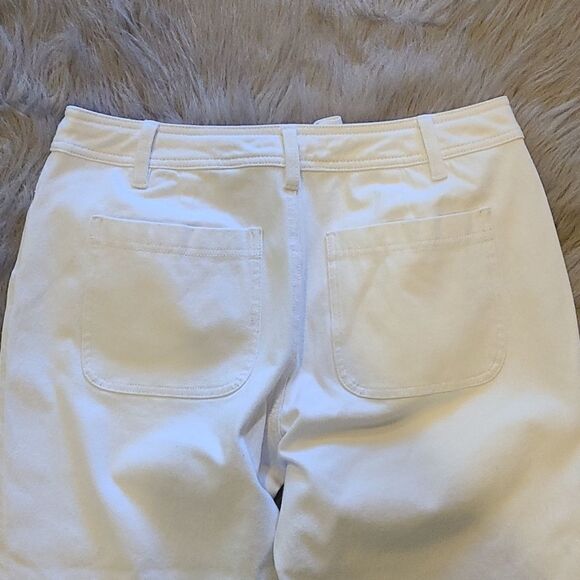 Coldwater creek‎ natural fit womens white capris with tie waist size 10 - Picture 5 of 5